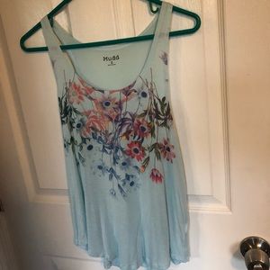 Blue floral tank top